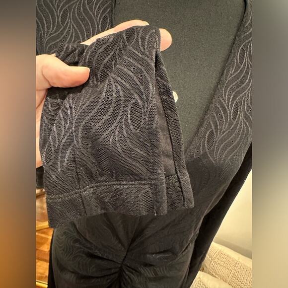 Rotate Birger Christensen Stretch Lace Deep V-Neck Long Sleeve Midi Dress - Picture 5 of 15